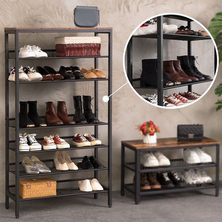 8-Tier Shoe Rack Metal Shoe Storage Shelf | 4-Row