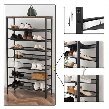 8-Tier Shoe Rack, Large Capacity Shoe Shelf, Stable and Sturdy, Shoe  Storage Organizer