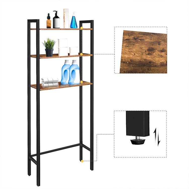 HOOBRO Over The Toilet Storage, 3-Tier Industrial Bathroom Organizer,  Shelves with Adjustable Feet, Easy to Assembly